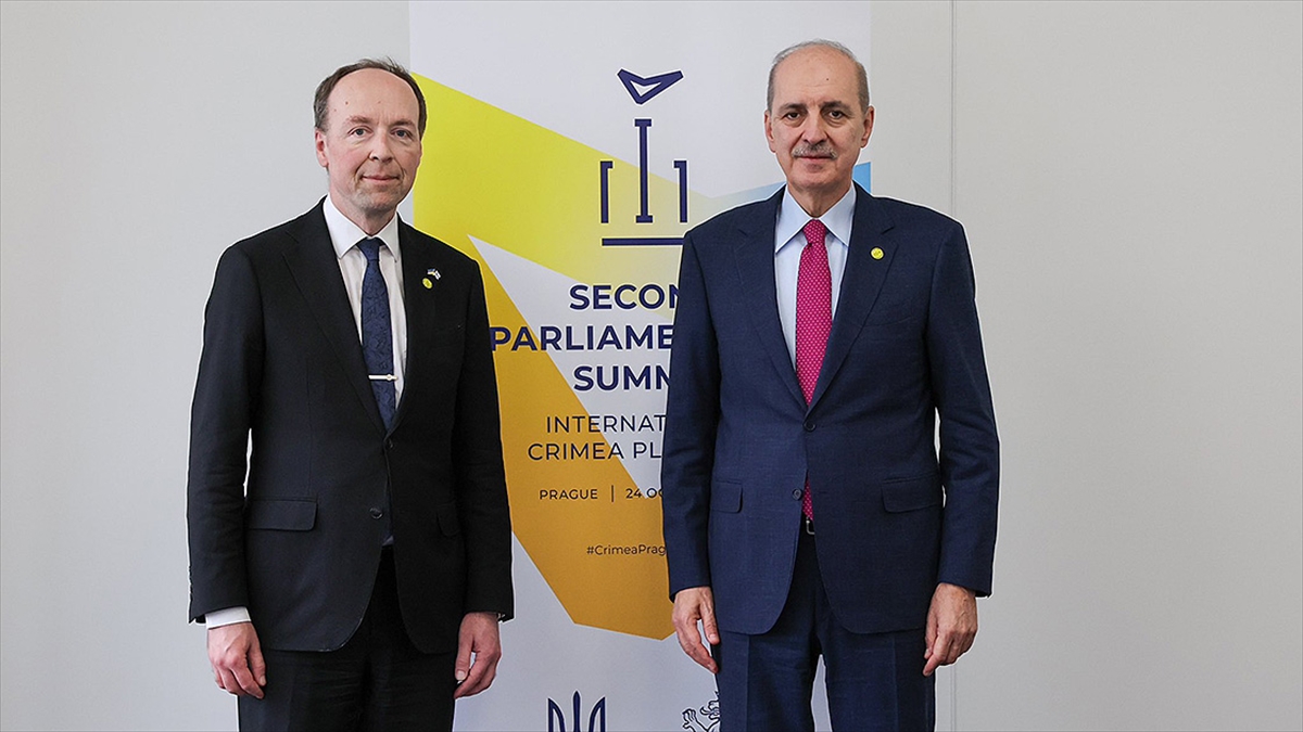 TBMM Başkanı Kurtulmuş, Finlandiya Meclis Başkanı Halla-aho ve Çekya Senato Başkanı Vystrcil ile görüştü