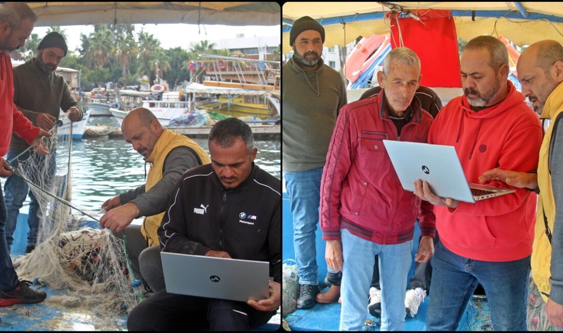 Mersin'in Akdeniz ilçesinde balıkçılar,