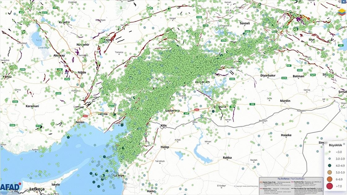 Kahramanmaraş merkezli depremlerden sonra bölgede yaklaşık 60 bin sarsıntı meydana geldi