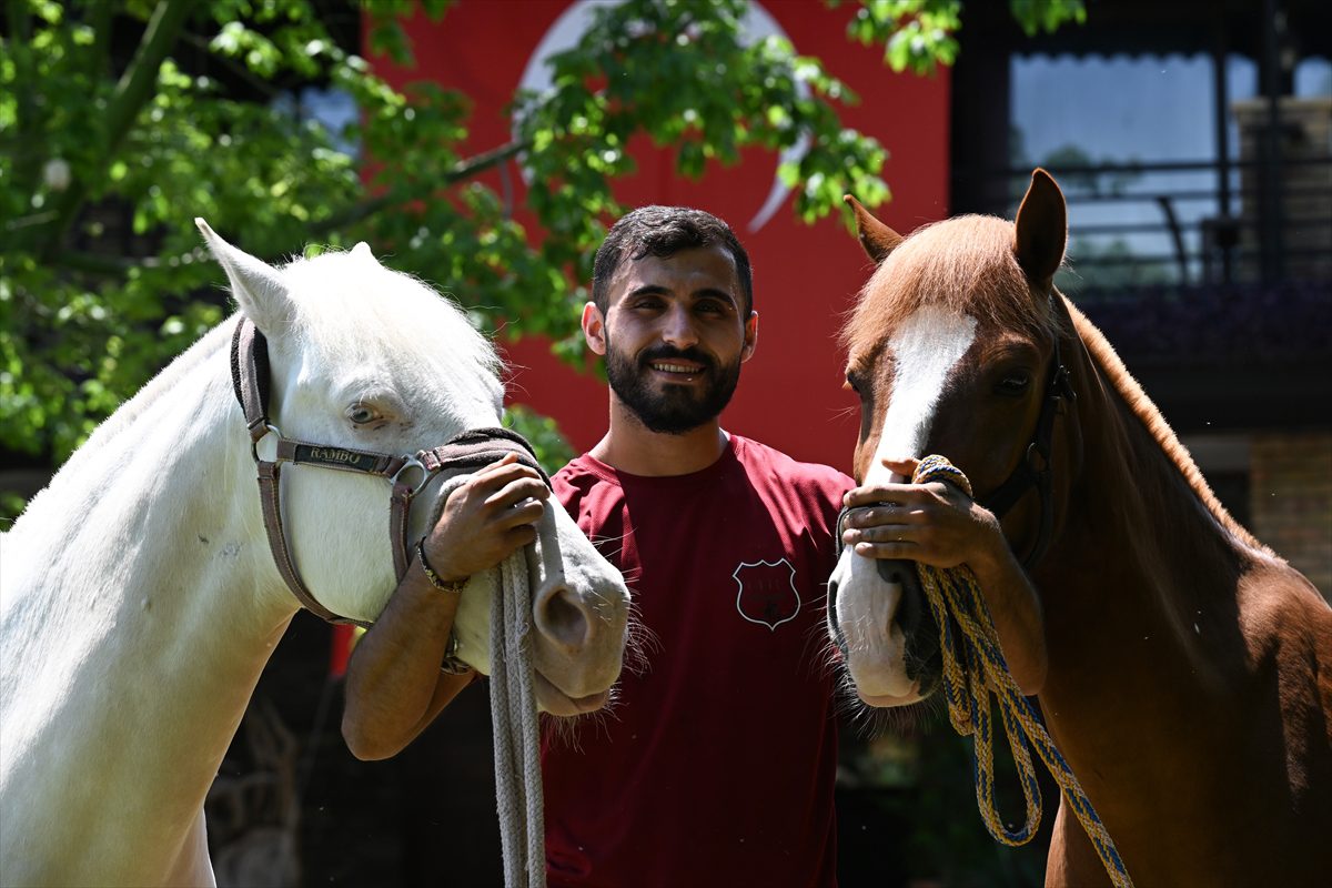 Antalya’da hayvanseverlerin yeni gözdeleri albino piton ve at