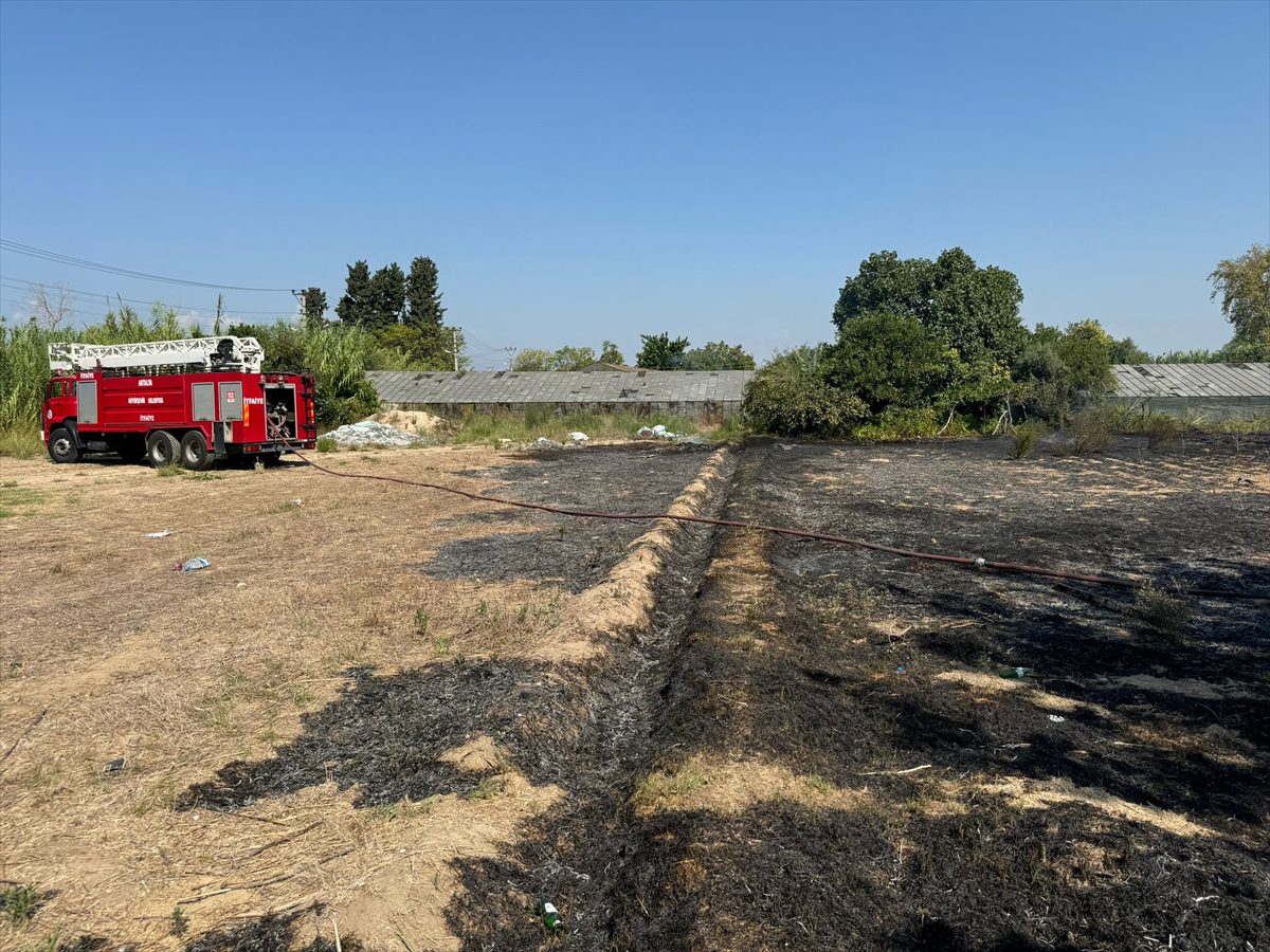 Antalya'da tarlada çıkan yangın söndürüldü