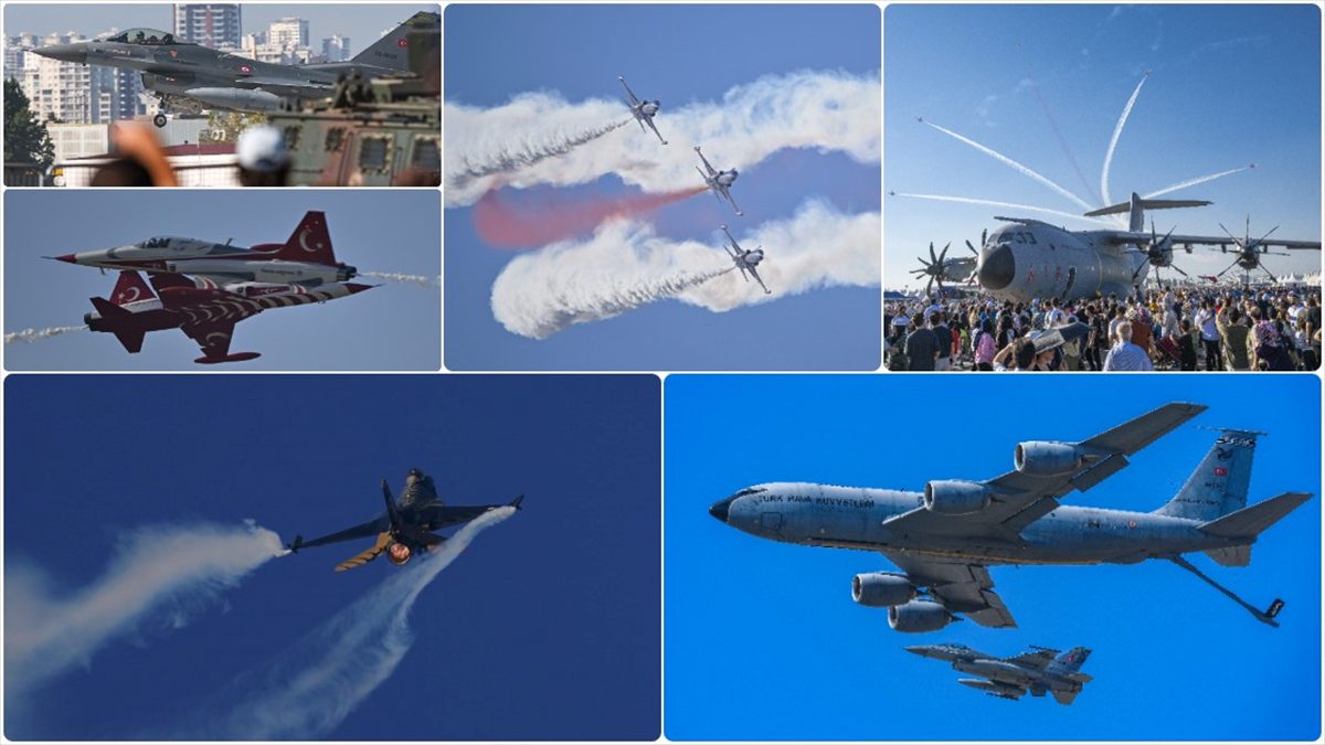 Adana'da gökyüzü TEKNOFEST'teki hava gösterileriyle renklendi