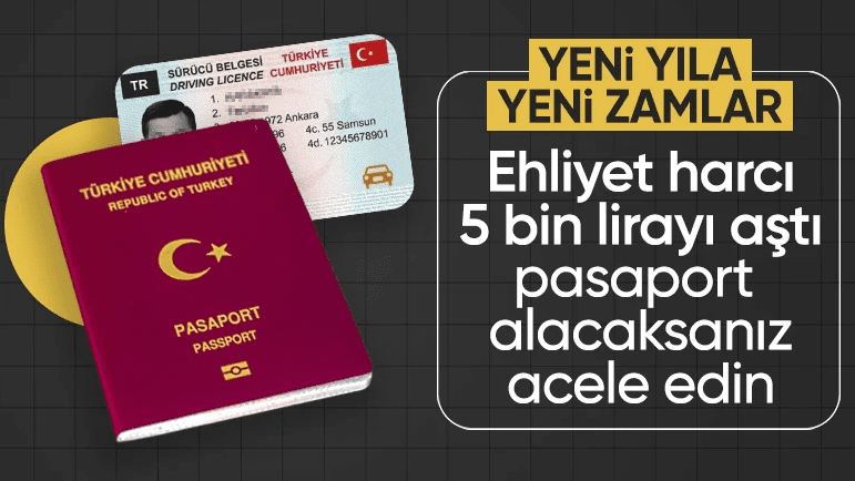 Yeni ehliyet ve pasaport ücretleri belli oldu