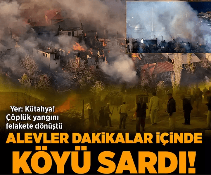 Kütahya’da çöplükte çıkan yangın Kızılçukur köyüne yayıldı! Vatandaşlar tahliye edildi